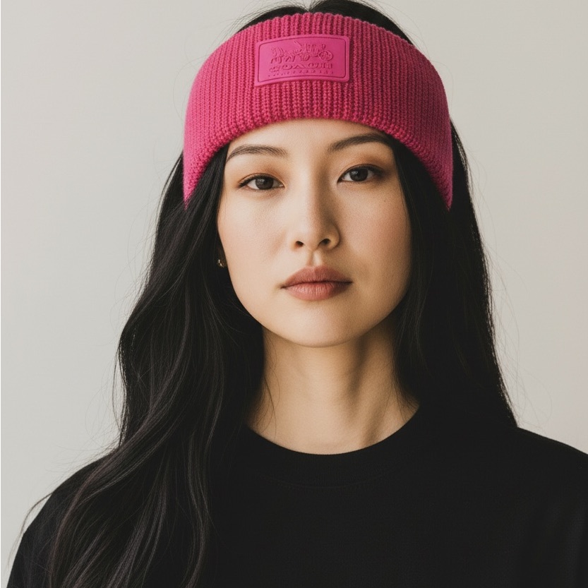 Coach Fuchsia Knit Headband